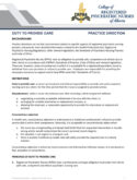 Duty to Provide Care – Practice Direction RB-COVER